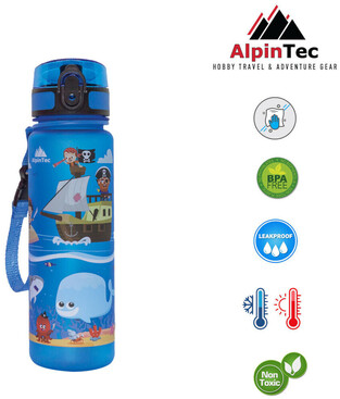 AlpinPro Παιδικό Παγούρι Πειρατές από Πλαστικό Tritan Non Spill Μπλε 500ml
