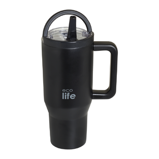 EcoLife Ποτήρι Θερμός Tumbler 2Handles Lid - Rich Black 900ml (33-BO-7072)