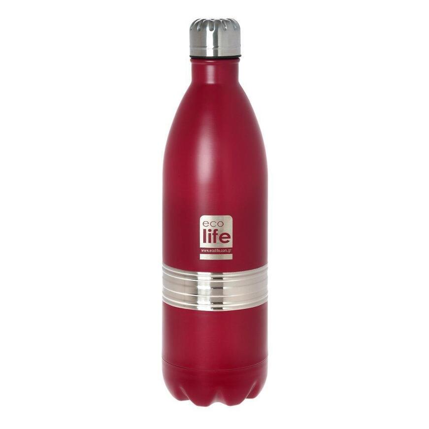 Ecolife Thermos Bottle σε Κόκκινο χρώμα 1lt (33-BO-3010)