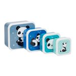 A little lovely company Σετ 4 δοχεία φαγητού Lunch & Snack Box Panda (SBSEPA19)