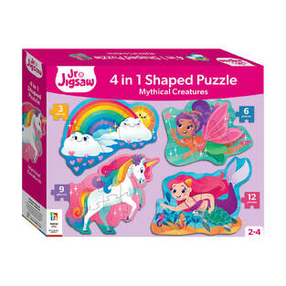 Puzzle Shaped 4-in-1 Jigsaws: Mythical Creatures