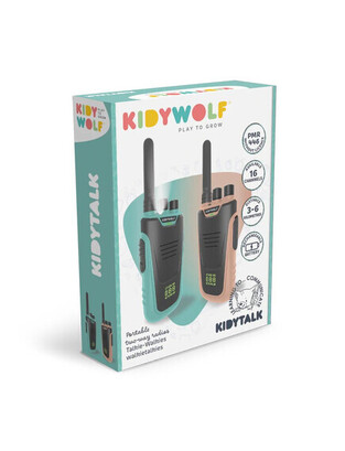 Kidywolf: Επαναφορτιζόμενα walkie-talkies -Με εμβέλεια 3-6 χλμ (2 τεμάχια)