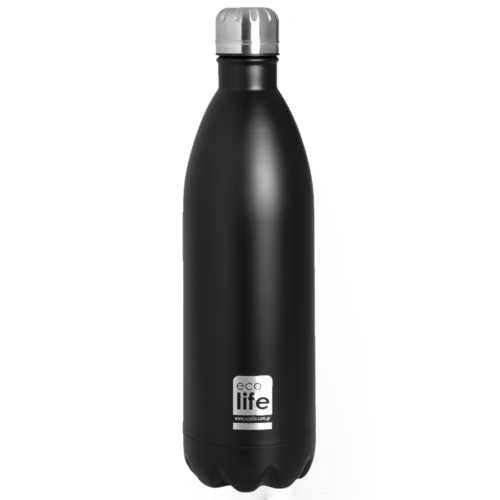 Ecolife Thermos Μπουκάλι Θερμός Ανοξείδωτο BPA Free Black 1lt