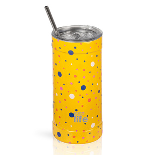 Ecolife Θερμός Καφέ 500ml Dots In Yellow