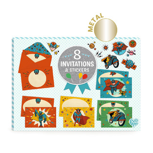 Djeco προσκλητήρια-ευχετήριες κάρτες "Σούπερ ήρωας"