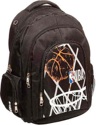 Gim NBA Basket Σχολική Τσάντα Πλάτης Δημοτικού σε Μαύρο χρώμα (338-53031)