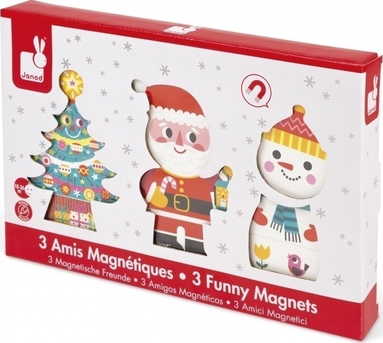 Janod Puzzle Santa and His Friends Funny Magnets 9pcs για 1.5+ Ετών