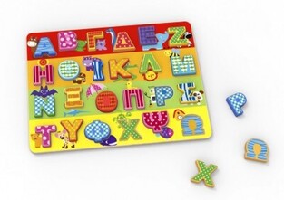 Tooky Toy Ξύλινα παζλ Γράμματα Αλφάβητας (TKG005-G)