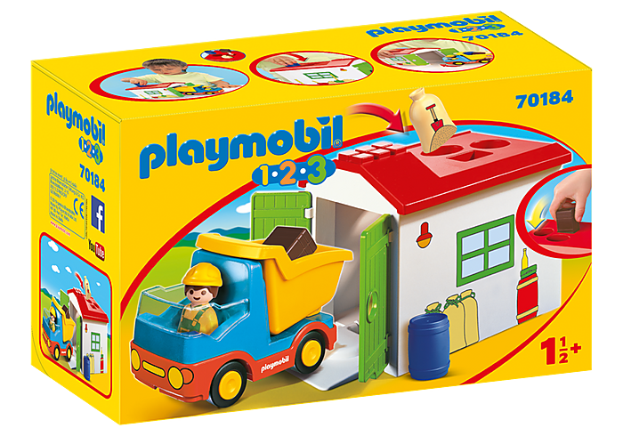 Playmobil 1.2.3. Φορτηγό Με Γκαράζ 70184