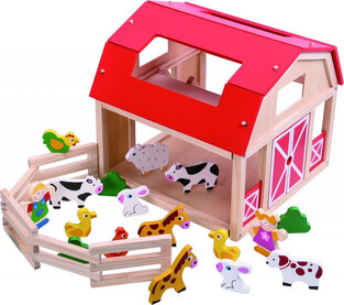 Tooky Toy Ξύλινη Φάρμα με Ζώα (TKB856)
