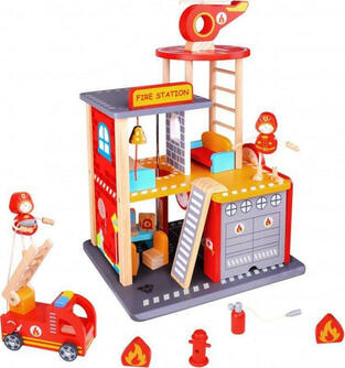 Tooky Toy Ξύλινος Πυροσβεστικός Σταθμός TKI001