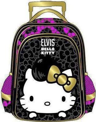 Paxos Hello Kitty Σχολική Τσάντα Τρόλευ Δημοτικού σε Μαύρο χρώμα (40910)