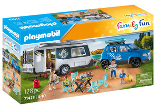 Playmobil Family Fun Οικογενειακές Διακοπές Με Ρυμουλκούμενο Τροχόσπιτο 71423