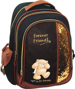 Back Me Up Forever Friends Σχολική Τσάντα Πλάτης Δημοτικού σε Χρυσό χρώμα (333-46031)
