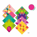 Djeco Οριγκάμι κατασκευή νέον χρώματα 'Τροπικά ζωάκια και λουλούδια' DJ08754