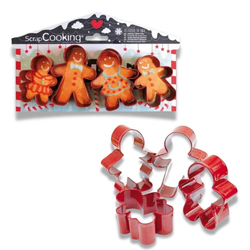Scrap Cooking Σετ με 4 ανοξείδωτα κουπάτ ''Gingerbread Man''