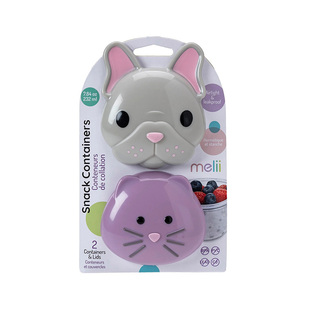 Melii Bulldog & Cat Πλαστικό Παιδικό Σετ Φαγητού 0.232lt Πολύχρωμο 2τμχ (MEL14800)