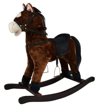 Κουνιστό Αλογάκι Καφέ με Ηχους και Κίνηση Στόματος & Αναβολείς