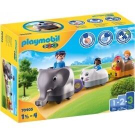 Playmobil 1.2.3 Τρενάκι Με Βαγόνια-Ζωάκια 70405