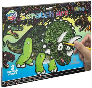 Moxy Scratch Αrt 2 Φύλλα 31,5x24cm Δεινόσαυροι