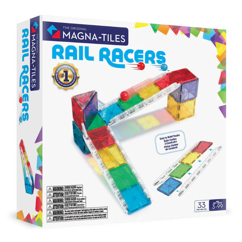 Magna-Tiles Μαγνητικό Παιχνίδι 33 κομματιών Rail Racers