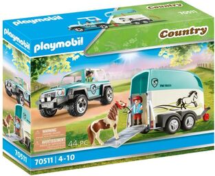 Playmobil Όχημα Με Τρέιλερ Μεταφοράς Πόνυ (70511)
