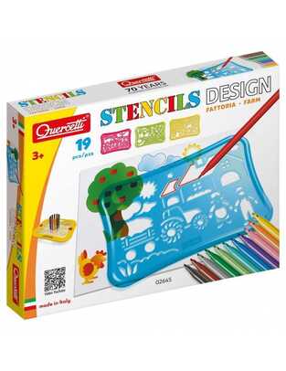 Quercetti Stencil Design Farm 19Pcs (02645)