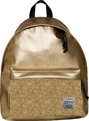 Lyc Sac The Drop Special Gold Sparkle Σχολική Τσάντα Πλάτης Γυμνασίου - Λυκείου σε Χρυσό χρώμα (19817)