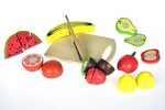 Tooky Toy Ξύλινα Φρούτα με Ξύλο Κοπής & Δίσκο (TKI014)