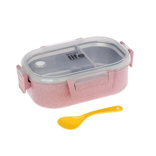 Ecolife Δοχείο Φαγητού Πλαστικό Light Pink 900ml  (33-BO-9073)