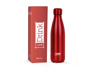 I-Total iDrink Metallic Red Μπουκάλι Θερμός 0.50lt