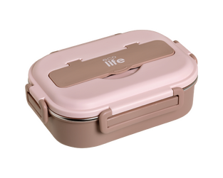 Ecolife Φαγητοδοχείο 1Lt | 3 Θέσεων Ροζ