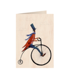 Ξύλινη Ευχετήρια Κάρτα Ρετρό Ποδηλάτης (ATV018)