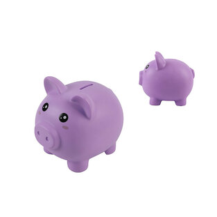 I-total Κουμπαράς Πλαστικός Purple Pig 18x15x16cm (Xl2497K)