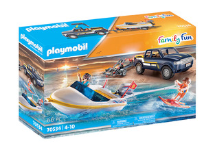 Playmobil Family Fun Φορτηγάκι με Τρέιλερ και Ταχύπλοο (70534)