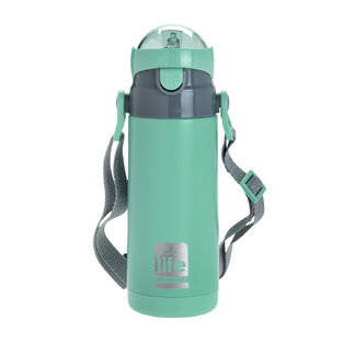 Ecolife Ανοξείδωτος  Θερμός με Καλαμάκι 400ml Μέντα (33-BO-2988)