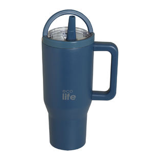 EcoLife Ποτήρι Θερμός Tumbler 2Handles Lid - Blue Marine 900ml (33-BO-7074)