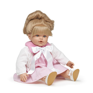 Magic baby κούκλα: Susy Pink dress με ρίγες-47εκ.