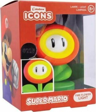 Paladone Διακοσμητικό Φωτιστικό Super Mario Bros Fire Flower Icon Πολύχρωμο 10εκ.