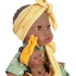 Nines D'Onil: Alika με φορεματάκι και μωράκι σε μάρσιπο Κίτρινο (NDO-1300)