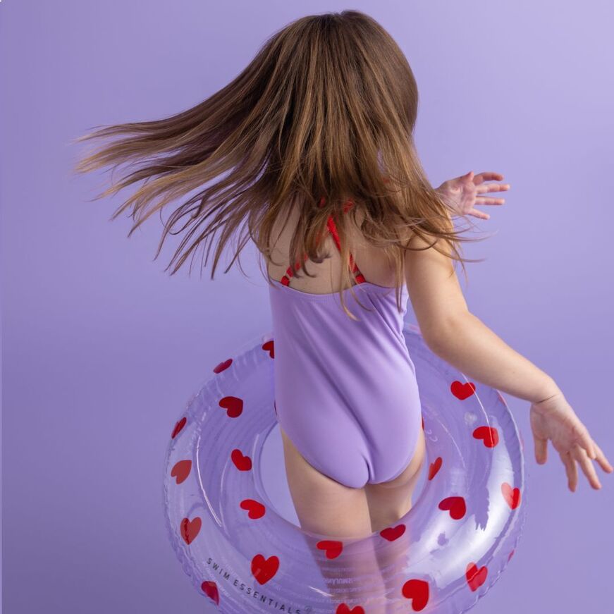 Swim Essentials: Σωσίβιο ⌀55εκ. για παιδιά από 3+ ετών - "Lila Hearts"