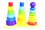 Tooky Toys Πύργοι Στοίβαξης Γεωμετρικά Σχήματα από Ξύλο (TKF008)